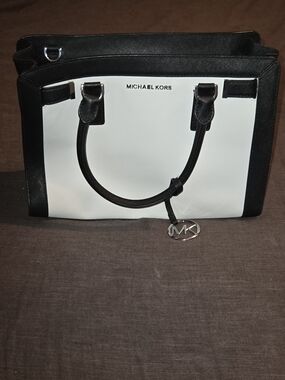 Michael Kors Black & White Saffiano Leather Tote